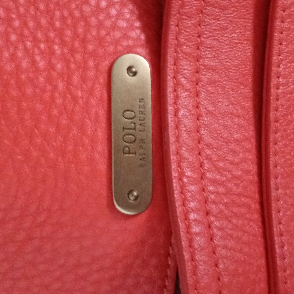 ๐Polo Ralph Lauren๐ - Orange Vachetta "School" Crossbody Satchel - Picture 11 of 16